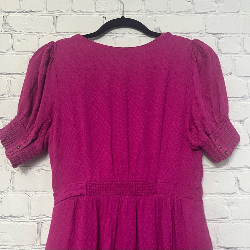 Maeve Anthropologie Breanna Wrap Silhouette Midi Dress Pink Size 8 Barbie - Picture 4 of 13